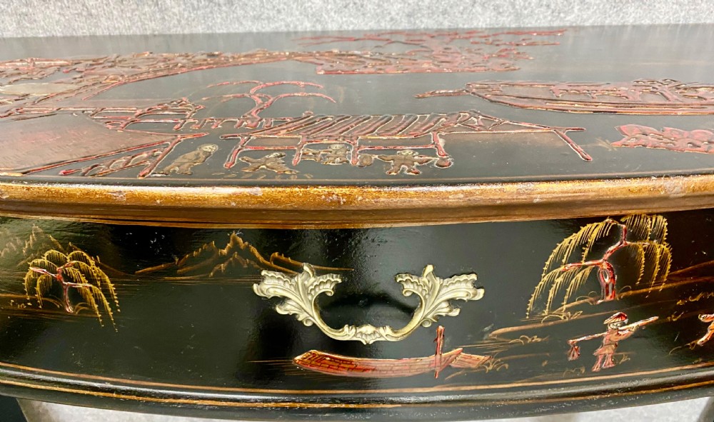 Chinoiserie Demi Lune Console Table View IX