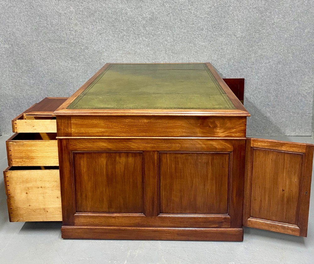 Extra Large Antique Mahogany Pedestal Desk. View VI
