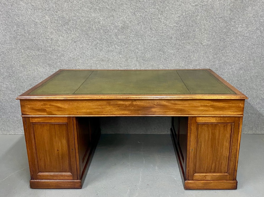Extra Large Antique Mahogany Pedestal Desk. View VIII