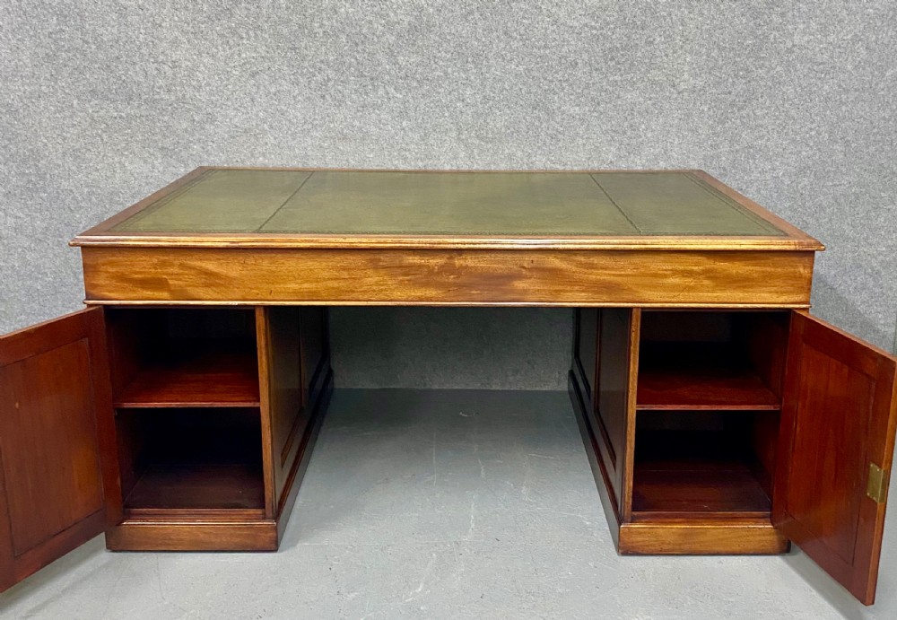 Extra Large Antique Mahogany Pedestal Desk. View IX