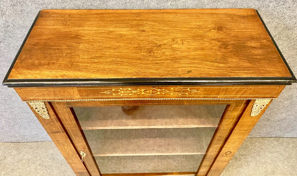 Small Late Victorian walnut & Inlaid Bookcase View IV