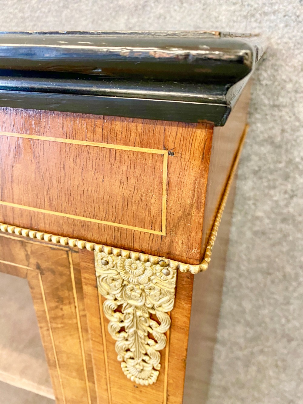 Small Late Victorian walnut & Inlaid Bookcase View VI