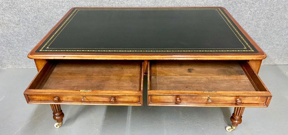 Large Antique Mahogany Desk View IV