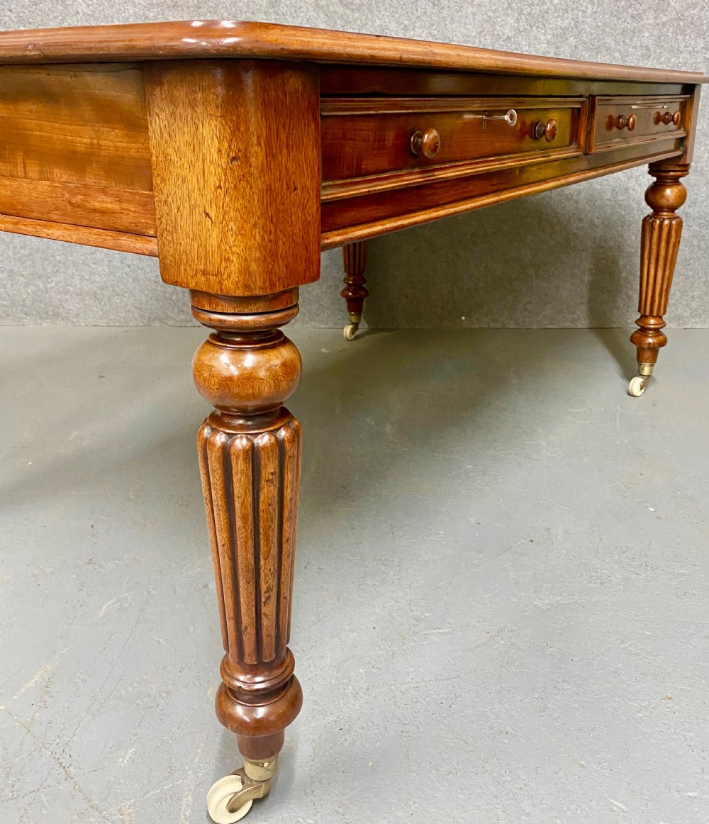 Large Antique Mahogany Desk View X