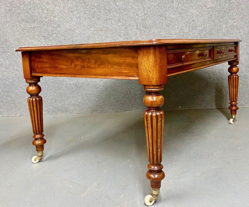 Large Antique Mahogany Desk View XI