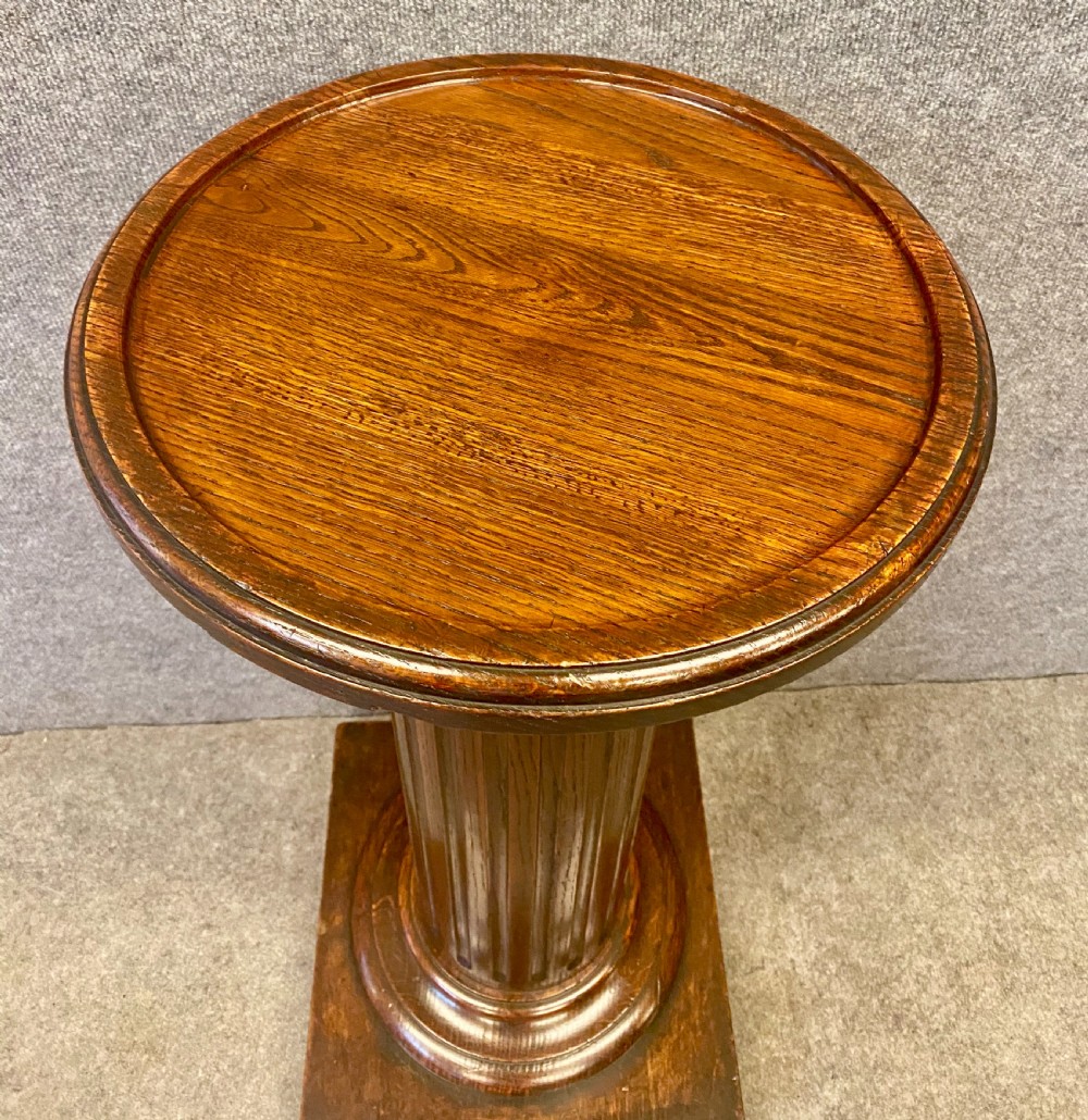 19th.C. Oak Pedestal Column View II