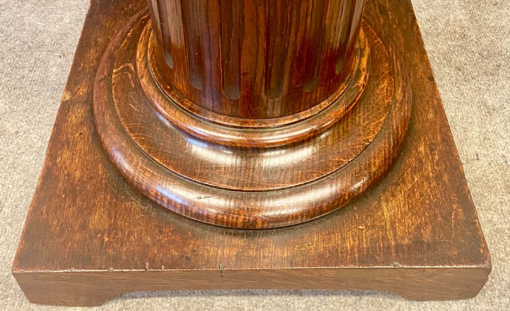 19th.C. Oak Pedestal Column View III