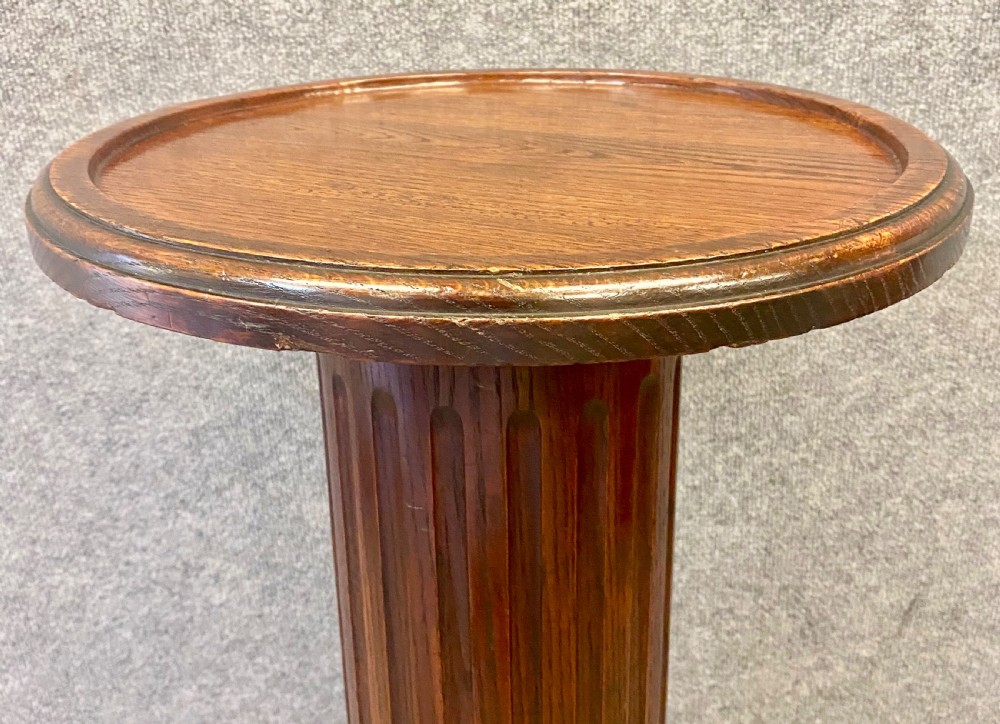19th.C. Oak Pedestal Column View V