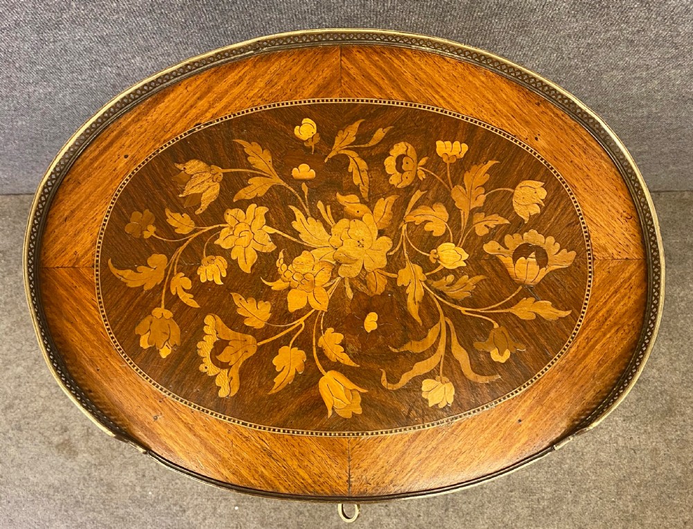 Beautifully Inlaid French 3 drawer Table View II