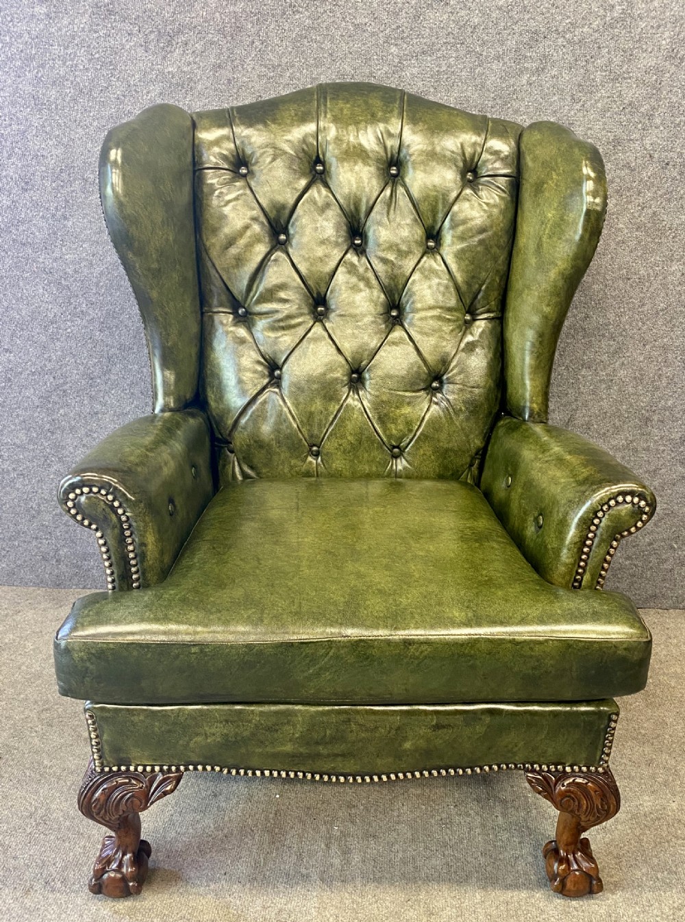 Georgian Style Leather Winged Armchair