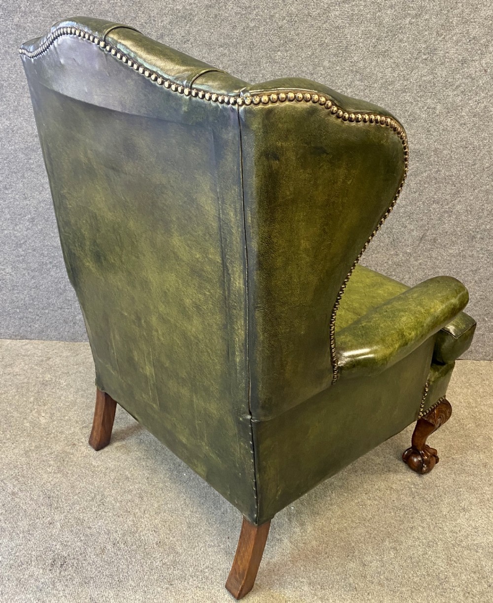 Georgian Style Leather Winged Armchair View VII