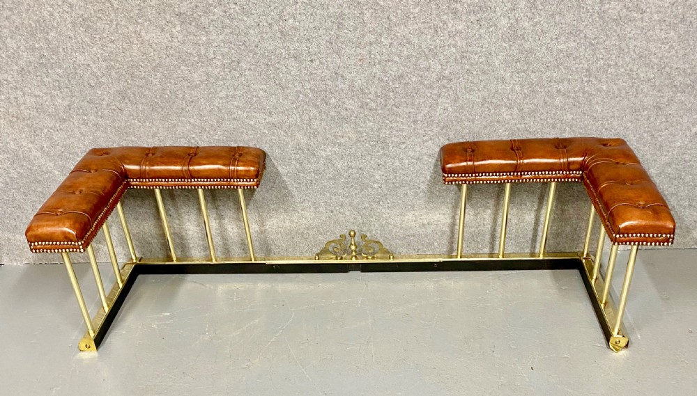 Antique Brass & Leather Club Fender View VIII