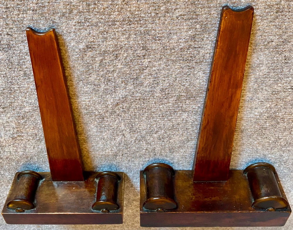 2 Antique Mahogany  Display Plate Stands