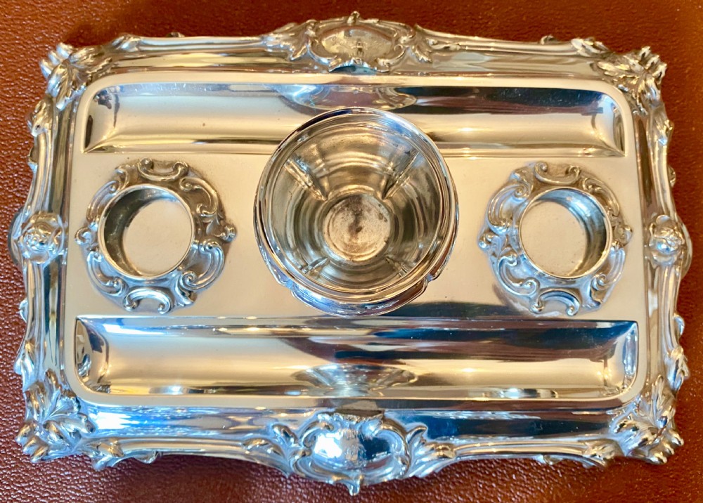 Fine Sterling Silver Victorian Desk Standish View VI