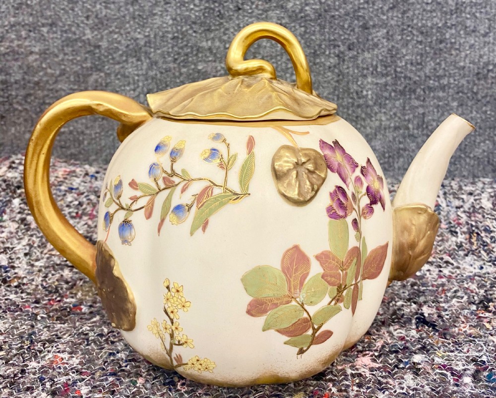 Unusual Royal Worcester Tea Pot View III