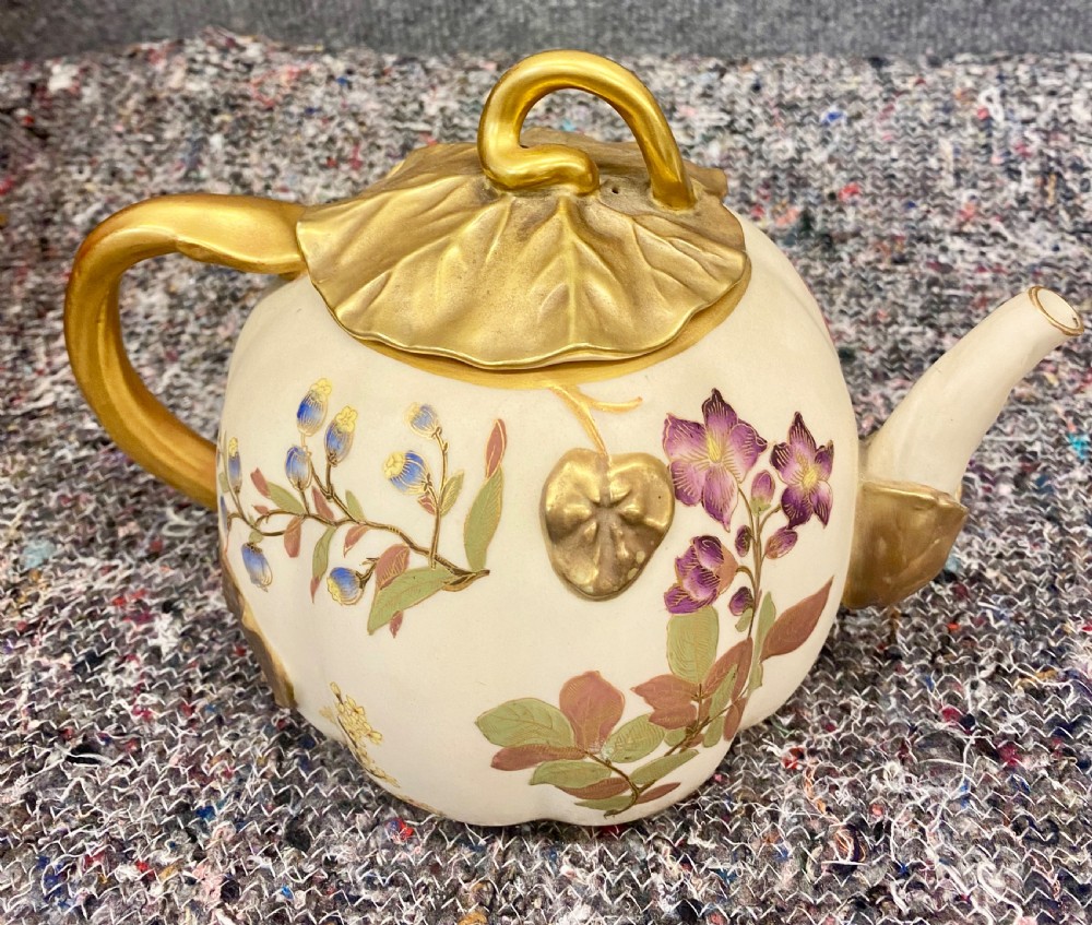 Unusual Royal Worcester Tea Pot View V