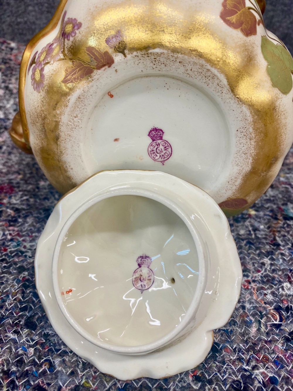 Unusual Royal Worcester Tea Pot View VI