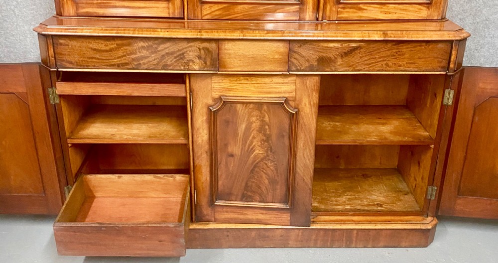 Antique Mahogany 3 Door Bookcase View V