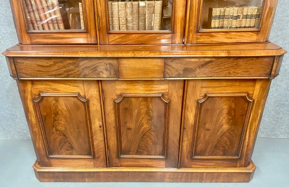 Antique Mahogany 3 Door Bookcase View VI
