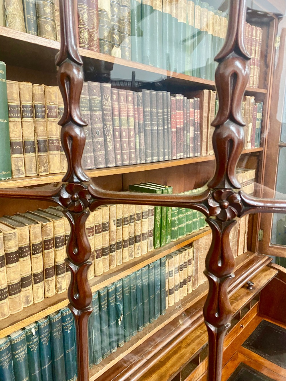 Good Quality Antique Cylinder Bureau Bookcase View VI