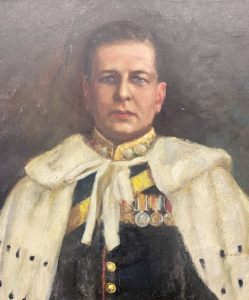 Life Size Oil on Canvas British Baron Painting View III