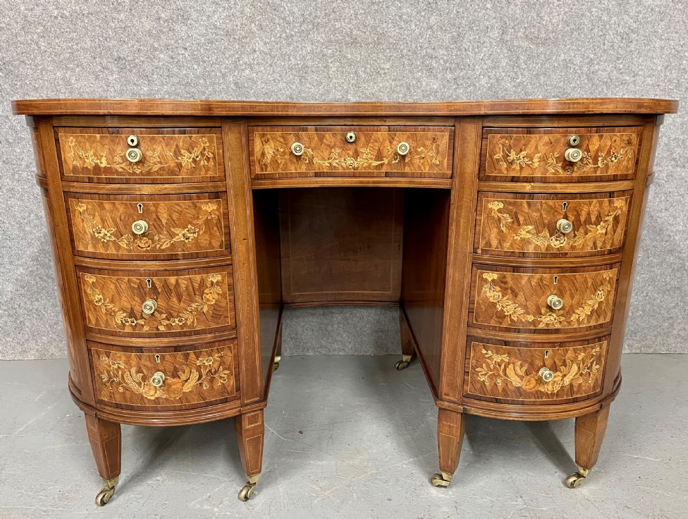 Fine Sheraton Revival Kidney Shaped Desk View II