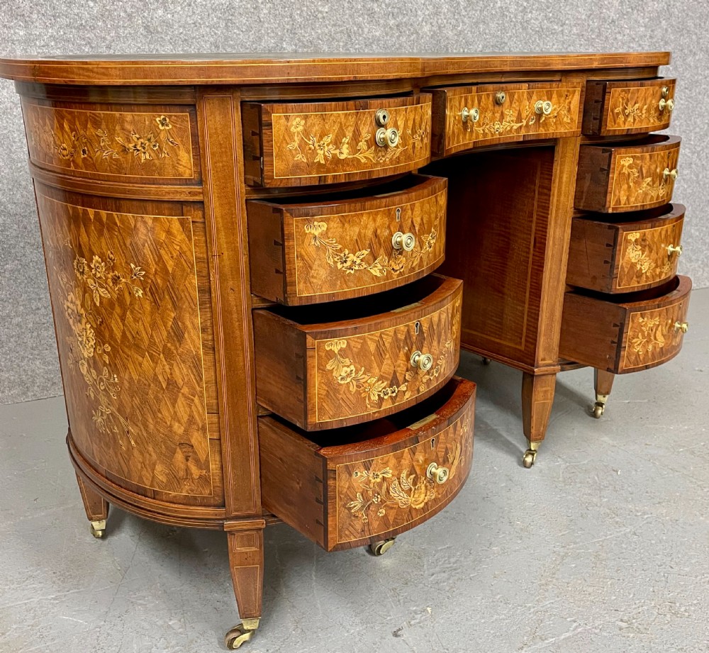 Fine Sheraton Revival Kidney Shaped Desk View VI