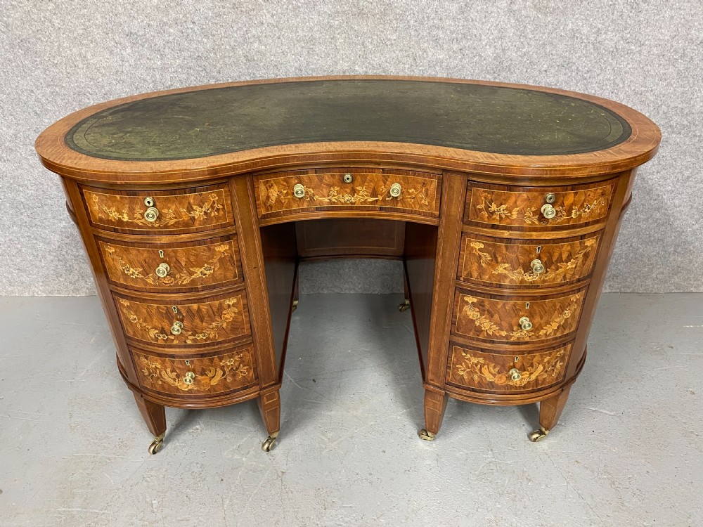 Fine Sheraton Revival Kidney Shaped Desk View VII