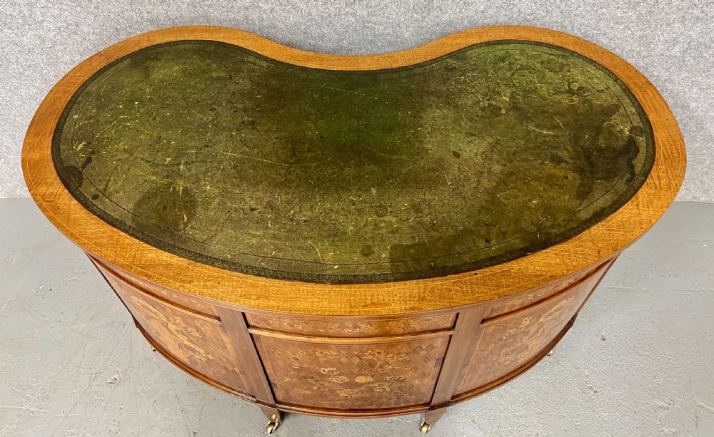 Fine Sheraton Revival Kidney Shaped Desk View IX