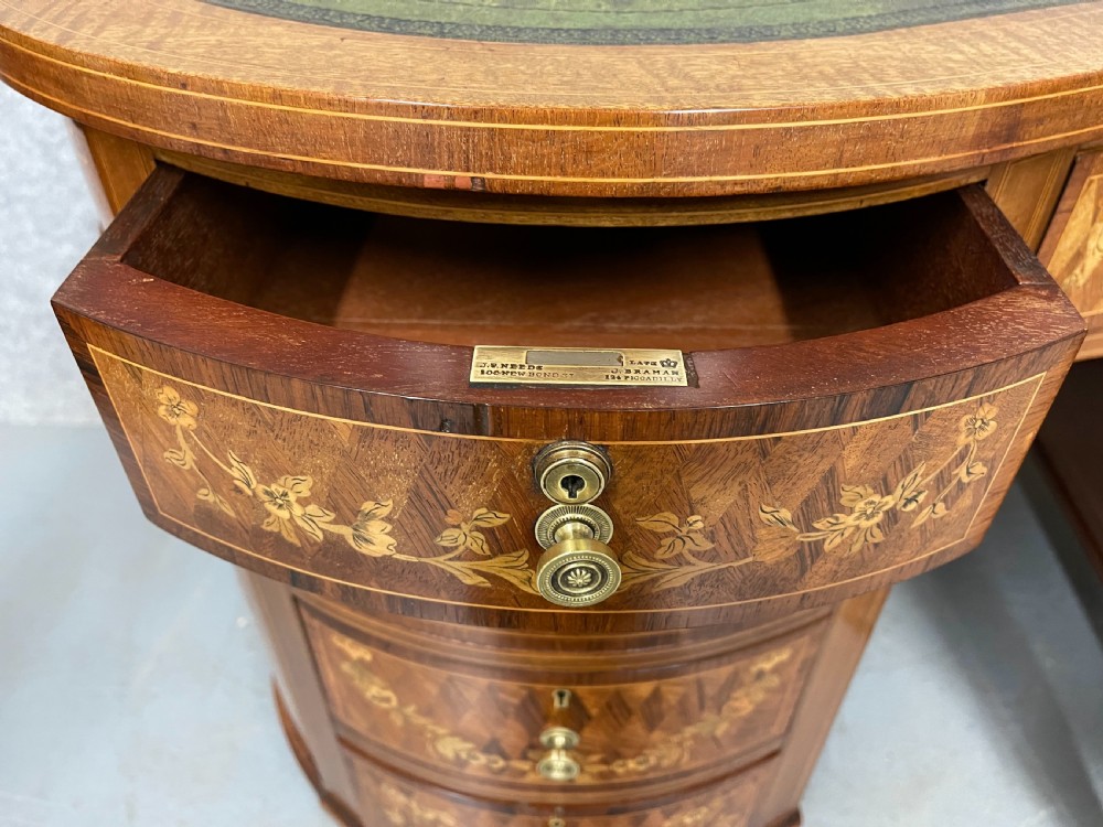 Fine Sheraton Revival Kidney Shaped Desk View XII