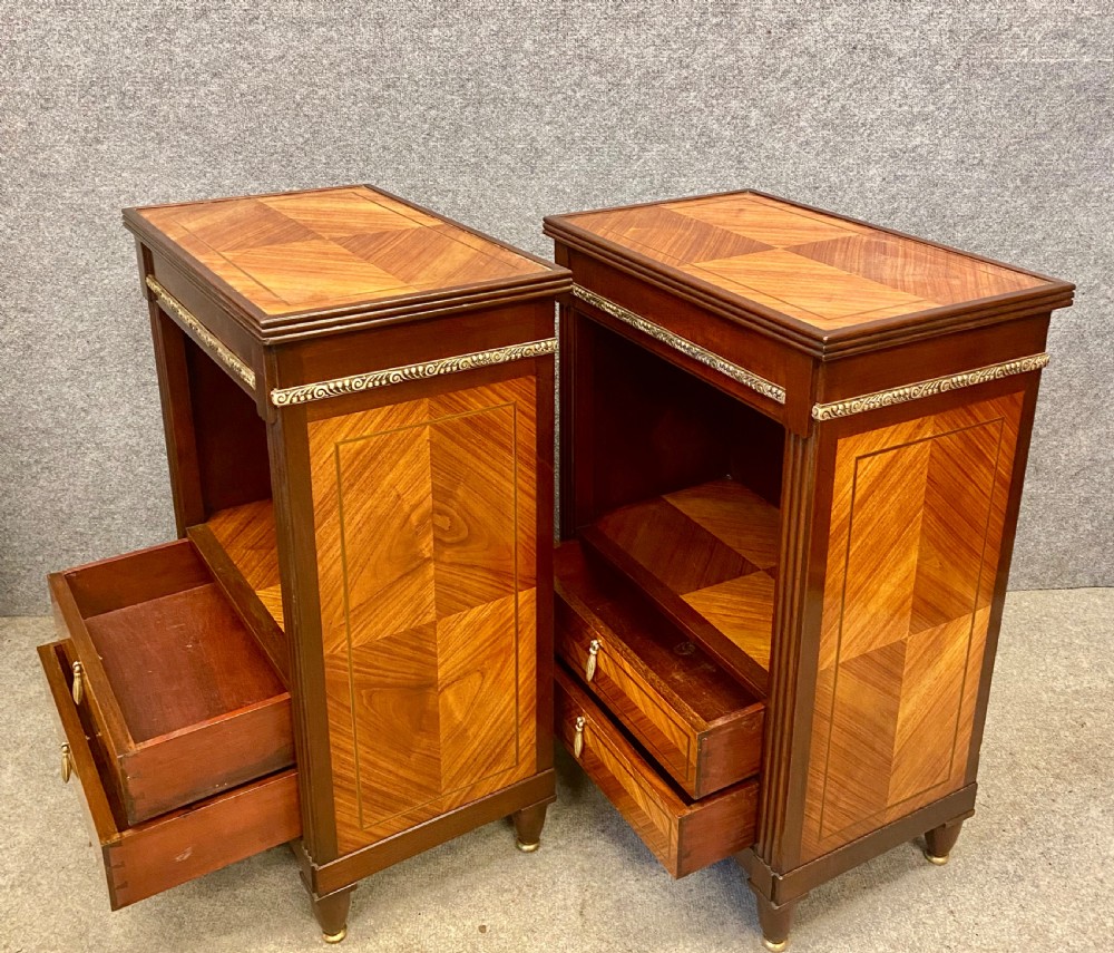 Good Quality Pair of Kingwood Lamp Tables/ Bedside Cabinets View III