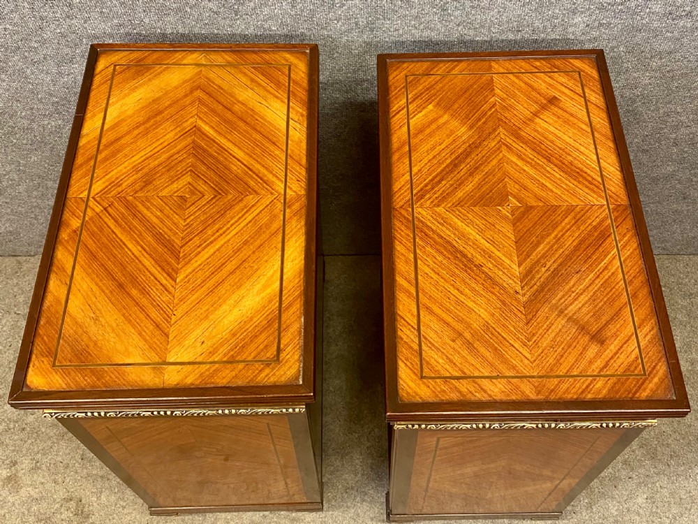 Good Quality Pair of Kingwood Lamp Tables/ Bedside Cabinets View VI