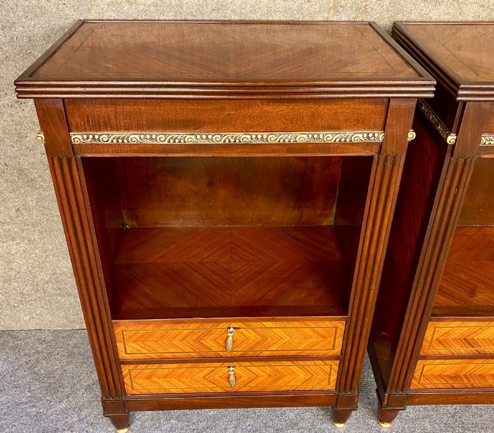 Good Quality Pair of Kingwood Lamp Tables/ Bedside Cabinets View IX