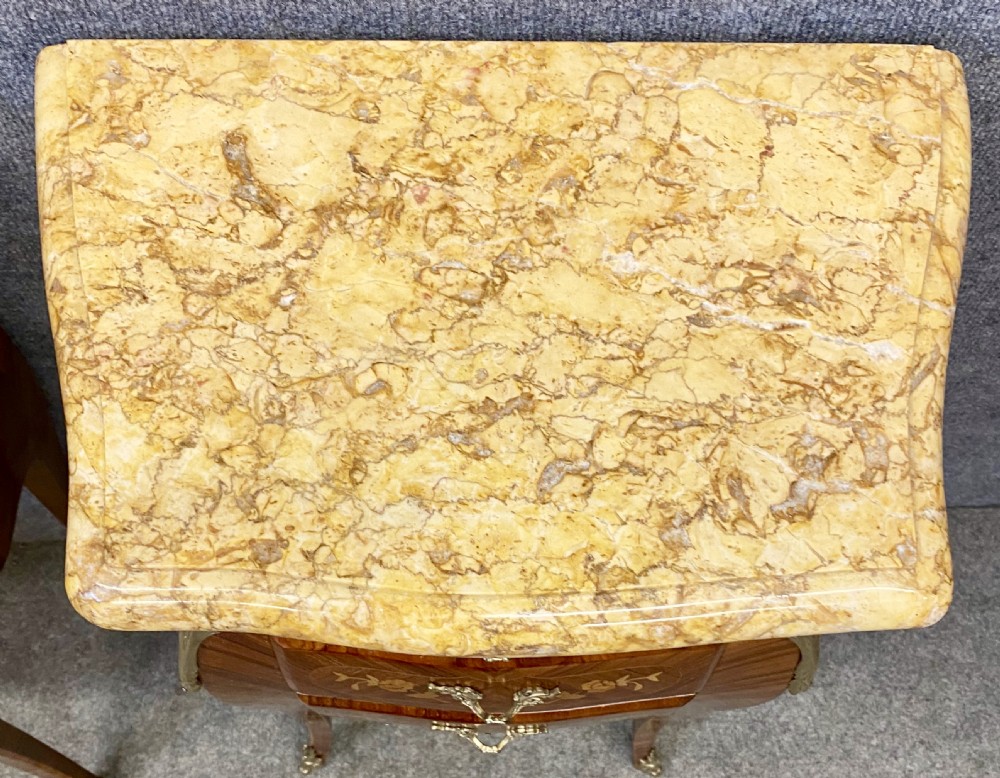 Pair Kingwood & Marquetry Bedside Chests View IV