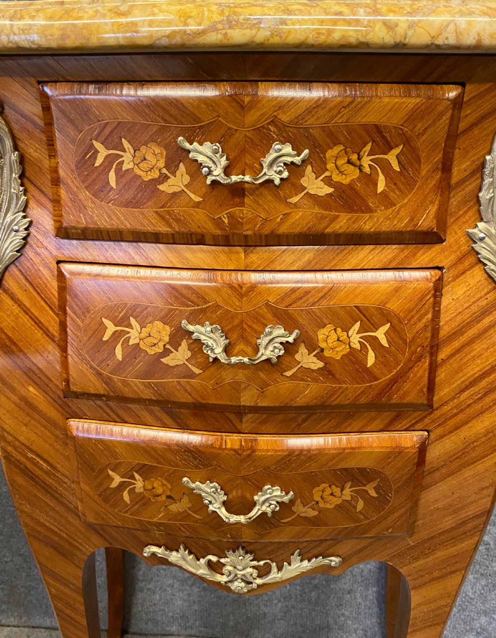 Pair Kingwood & Marquetry Bedside Chests View IX