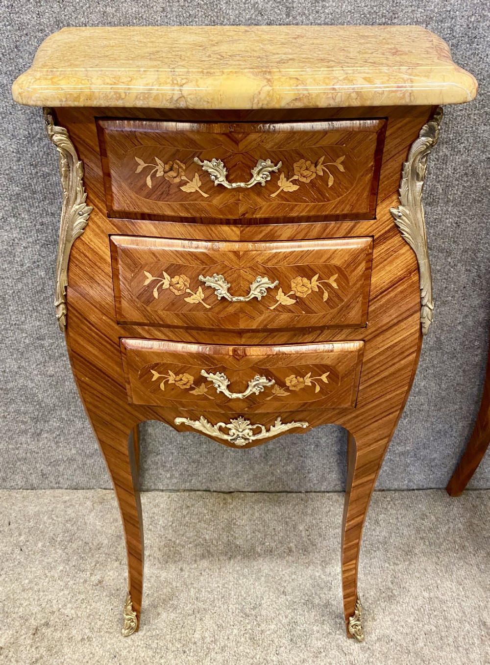 Pair Kingwood & Marquetry Bedside Chests View X