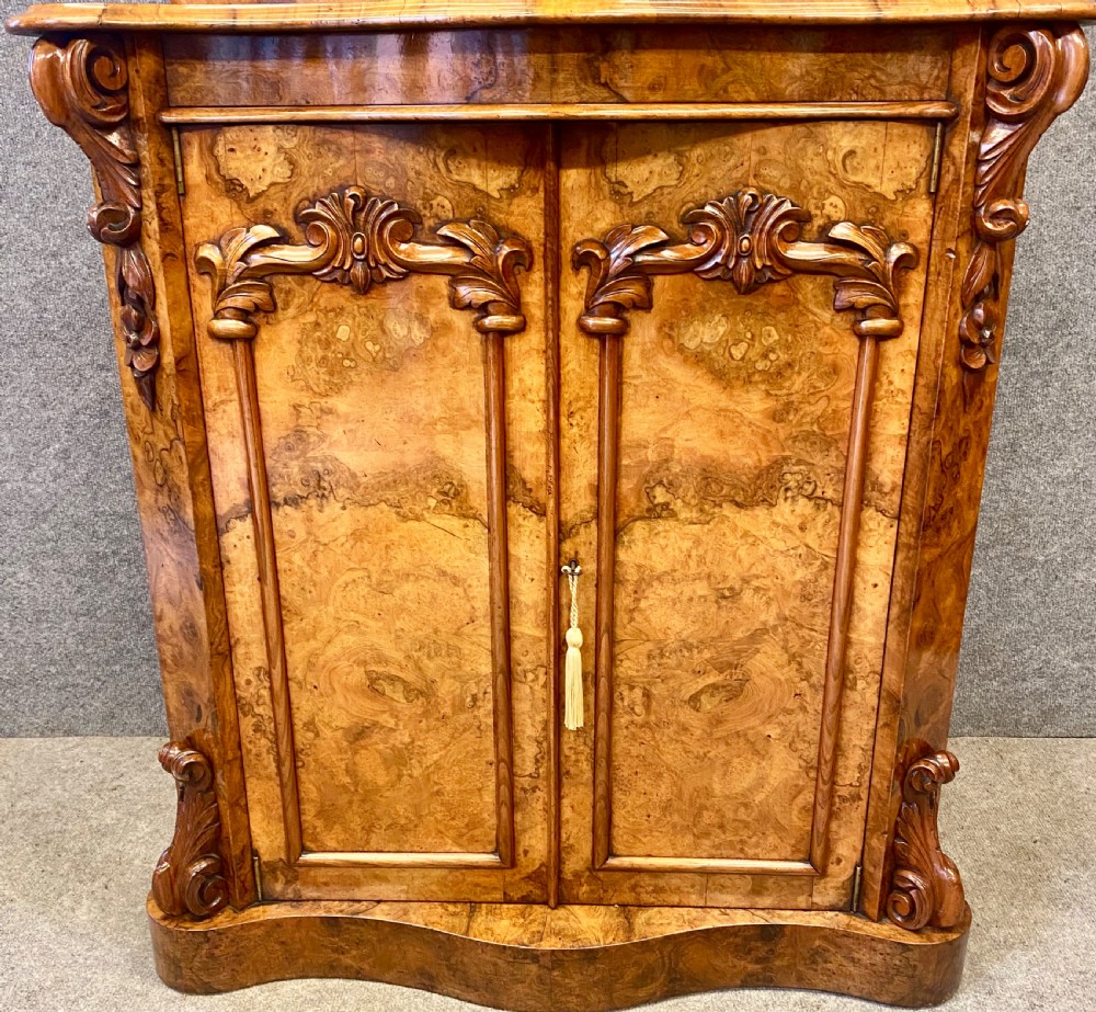 Superb Antique Burr Walnut Bookcase View III