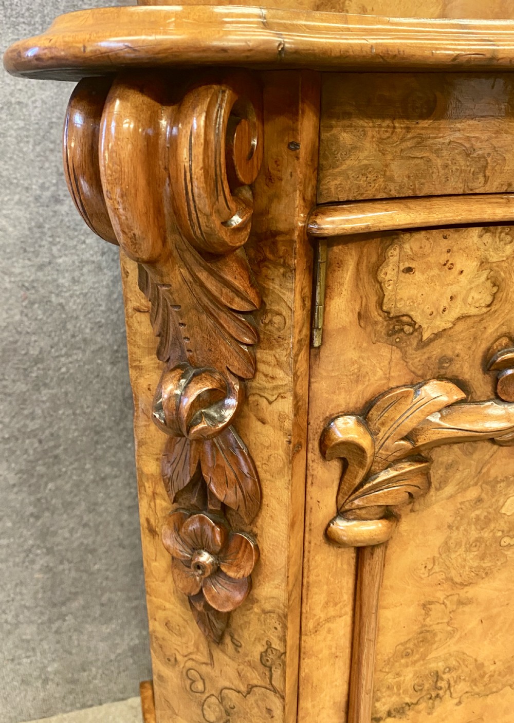 Superb Antique Burr Walnut Bookcase View IV