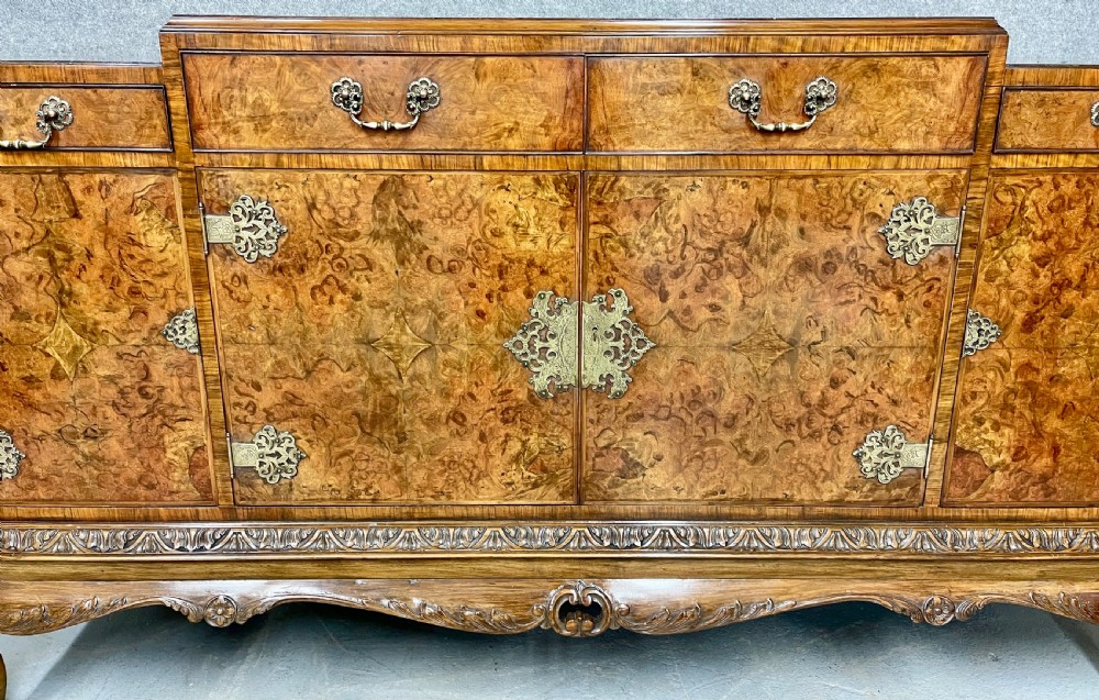Good Quality Burr Walnut Sideboard / Side Cabinet View V