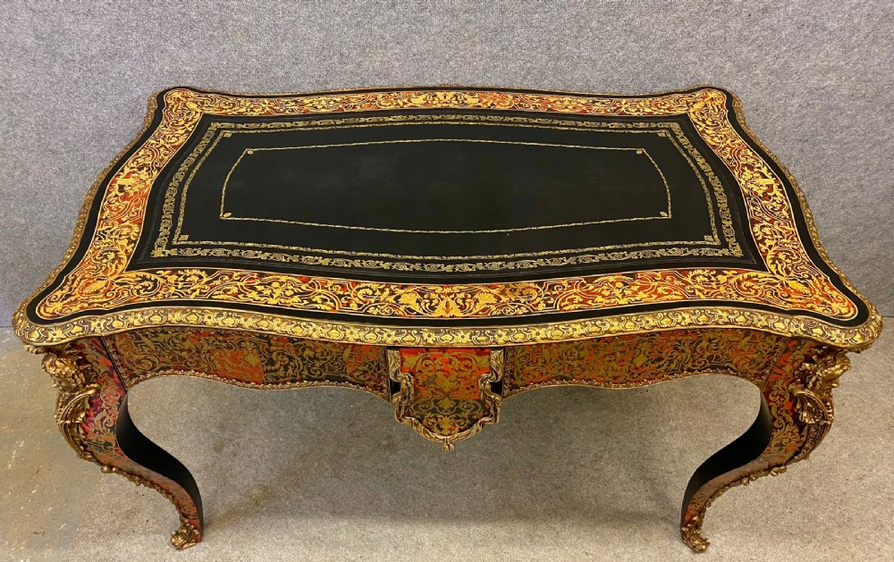 Impressive French Boulle Bureau Plat Desk View III