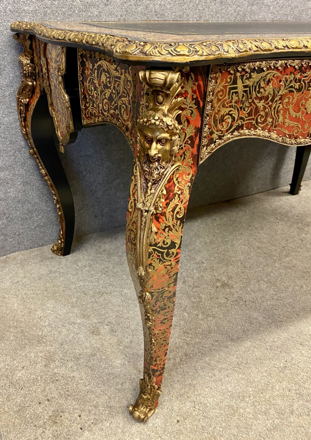 Impressive French Boulle Bureau Plat Desk View VI