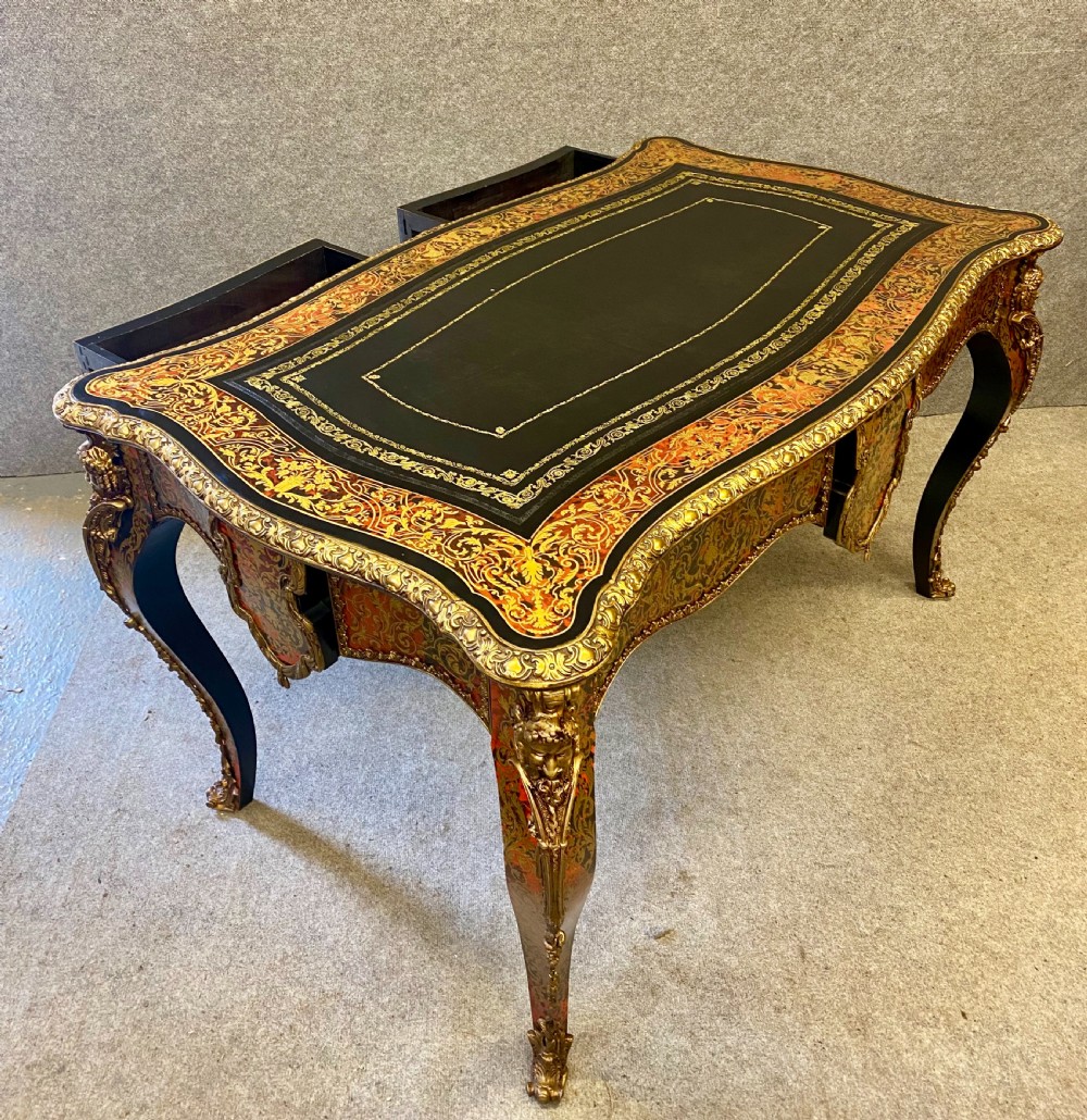 Impressive French Boulle Bureau Plat Desk View X