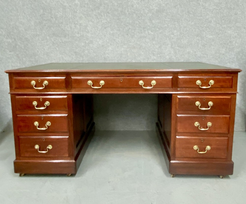 Good Quality Antique Mahogany Pedestal Desk View II