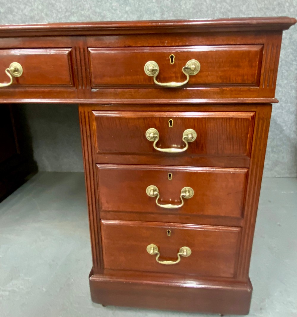 Good Quality Antique Mahogany Pedestal Desk View III