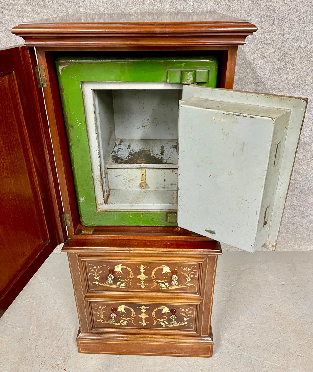 Fine Inlaid Collectors Safe Cabinet View V