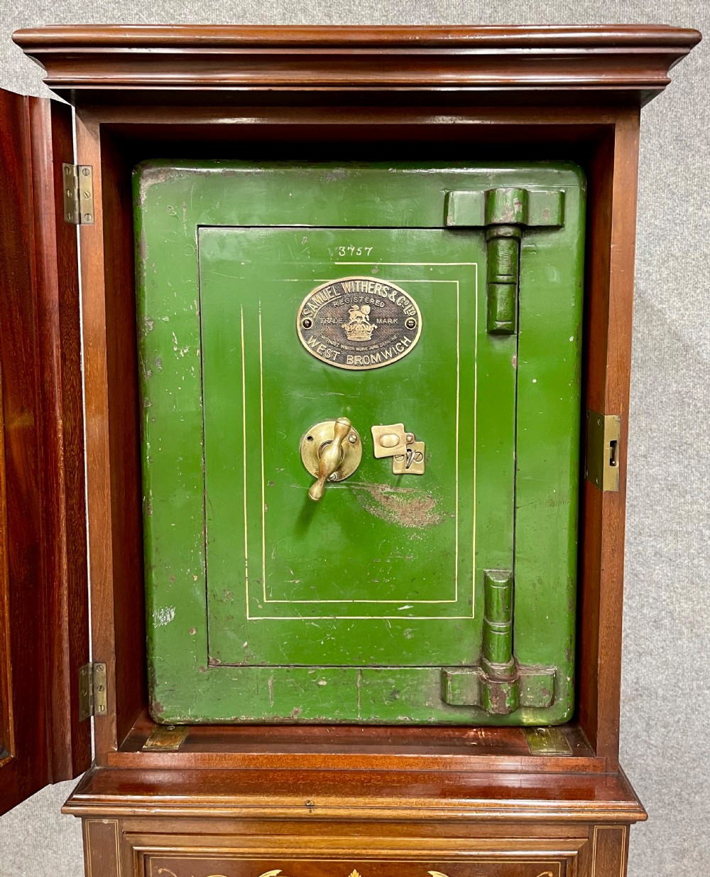Fine Inlaid Collectors Safe Cabinet View VI