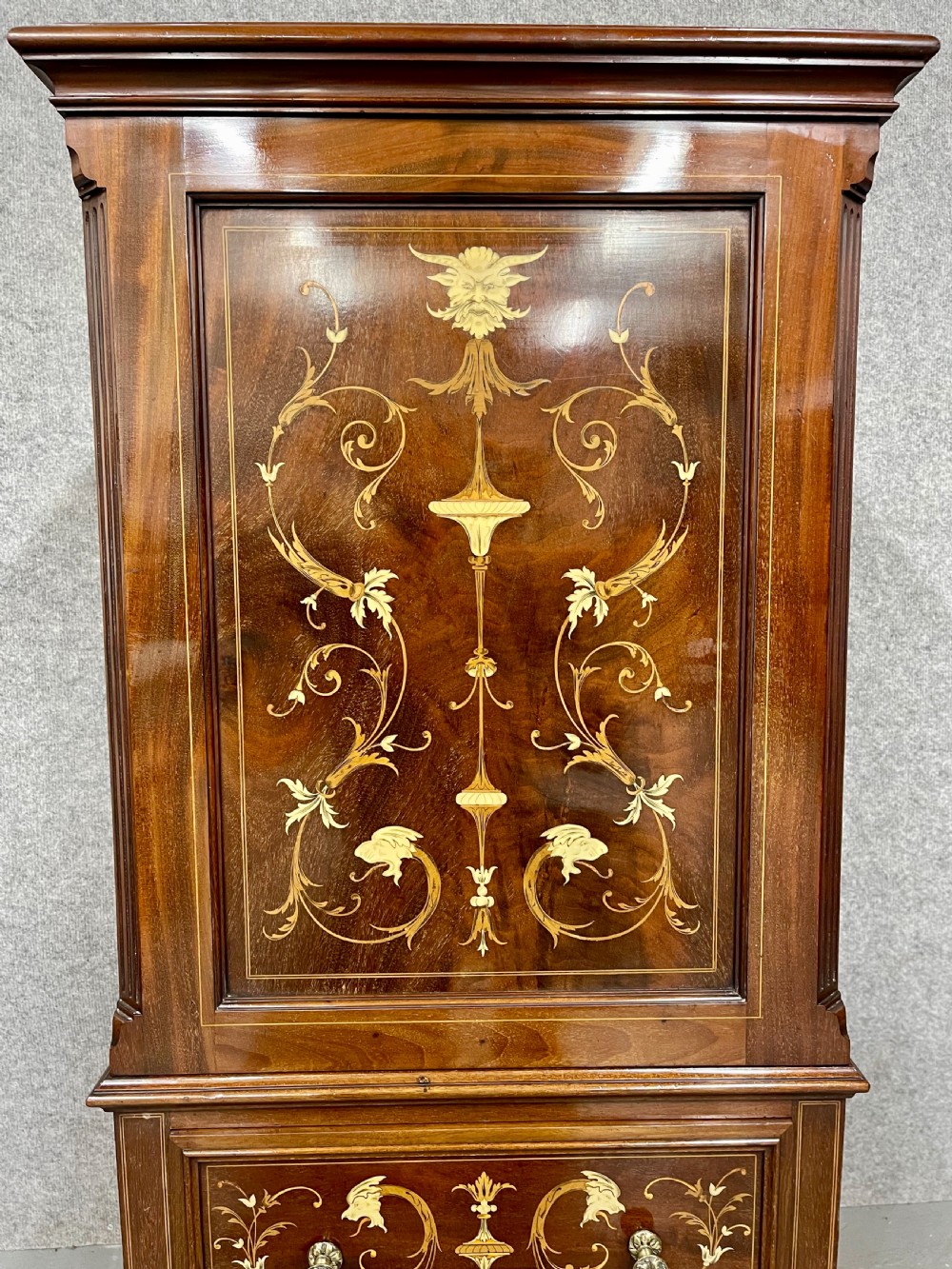 Fine Inlaid Collectors Safe Cabinet View VII