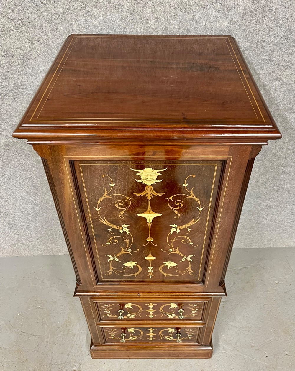 Fine Inlaid Collectors Safe Cabinet View VIII