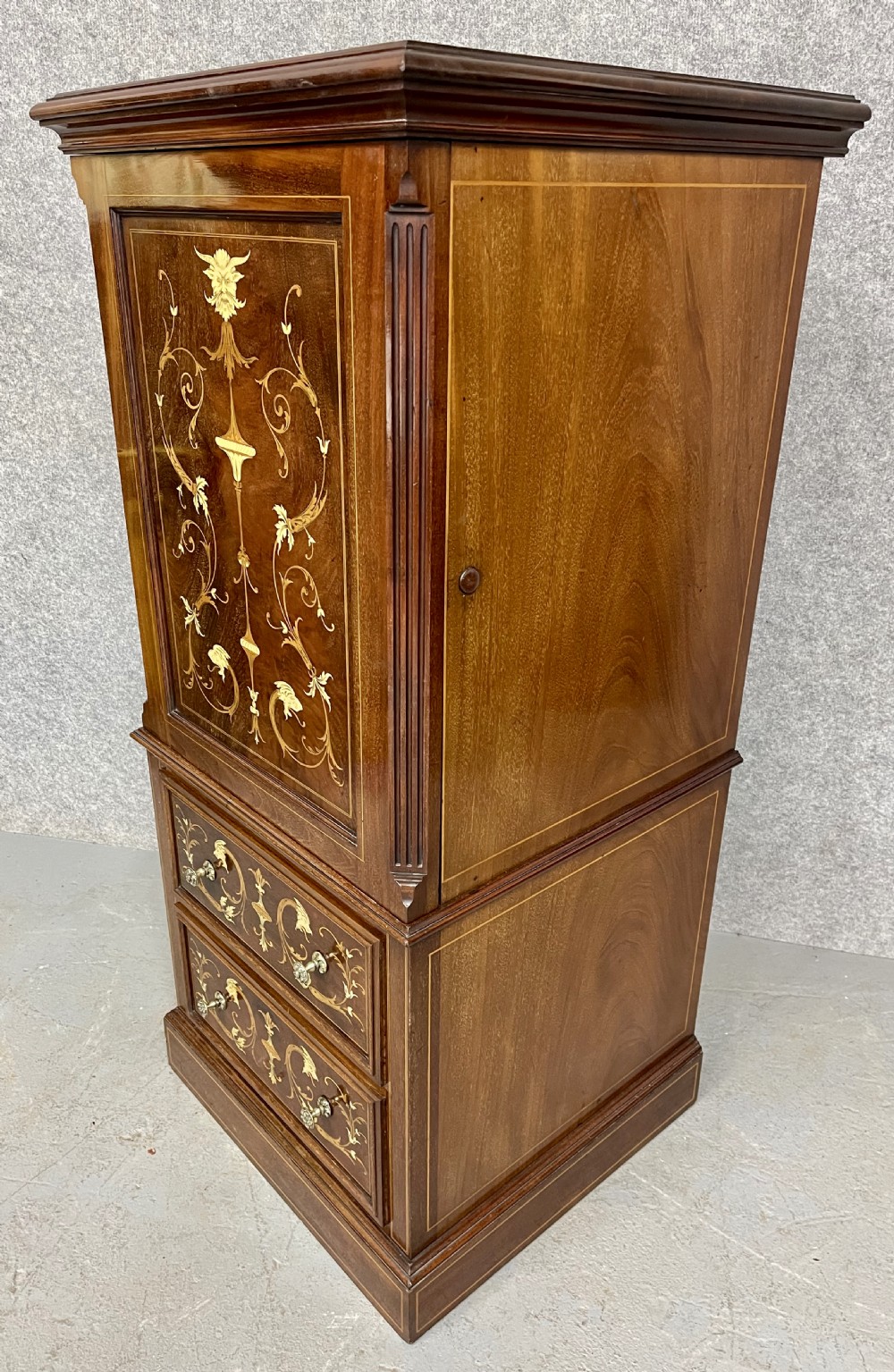 Fine Inlaid Collectors Safe Cabinet View IX