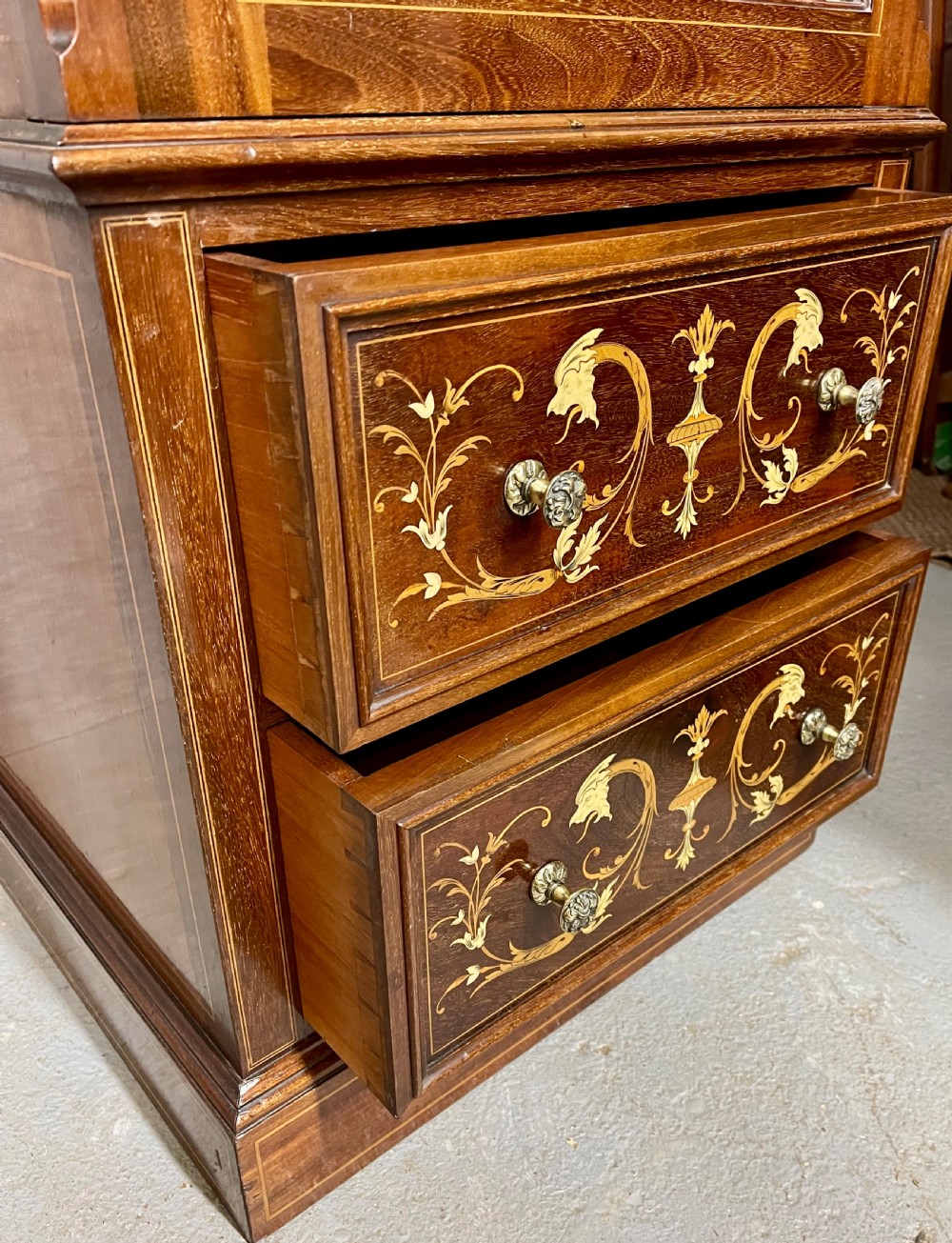 Fine Inlaid Collectors Safe Cabinet View XI